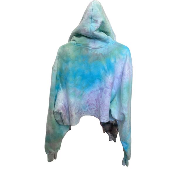 GBY Ice Dye Champion Reverse Weave Cropped Hoodie - Picture 5 of 7